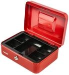 HMF Geldkassette abschlie&szlig;bar, Kasse mit M&uuml;nzeinsatz, 5 M&uuml;nzf&auml;cher | 25 x 18 x 9