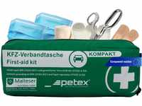 Petex Verbandtache KFZ-Verbandtasche, grün, kompakt, aktuelle Norm 2022, Inhalt nach