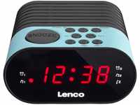 Lenco CR-07 Blau - UKW-Radiowecker - Radiowecker - 2 Weckzeiten - Doppelter Alarm -