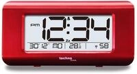 Technoline WT 197 - eleganter Funkwecker mit Temperaturanzeige, rot-metallic, 14,5 cm