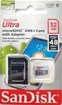 SanDisk SDSQUNB032GGN3MA Micro SDHC Ultra 32 GB C10 UHS1 mit Adapter