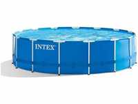 Intex Metal Frame Pool Set - Aufstellpool, Blau, Ã˜ 457 X 122 - Zubehör Enthalten
