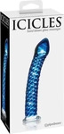 Icicles Nr. 29 - Spiral Glasdildo (Blau)