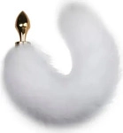 Easytoys Fox NO13 - Metall Analplug mit Fuchsschwanz (gold-wei&szlig;)