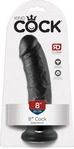 King Cock 8 Dildo (20 cm, schwarz)
