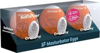 Satisfyer Egg Crunchy - Eier Masturbator Set (3 Stk.) transparent