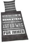 Herding Young Collection Bettw&auml;sche-Set, Wendemotiv mit Spruch, Bettbezug 135 x 200