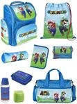 Familando - Schulranzen Set CLOU - 9-teilig mit Sporttasche - Super Mario Game -