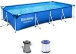 BESTWAY Steel Propool Set 400x211x81 cm, Stahlrahmenpool-Set mit Filterpumpe