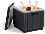 Allibert K&uuml;hlbox Beistelltisch inkl. K&uuml;hlakku Ice Cube Rattanoptik graphit