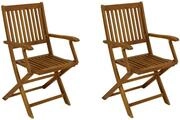 DEGAMO Gartenstuhl Klappstuhl Benita mit Armlehnen, Holz Akazie braun ge&ouml;lt,