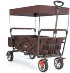 FUXTEC Bollerwagen faltbar FX-CT500 Braun mit Dach - Transportwagen klappbar | inkl.