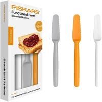 Fiskars Fr&uuml;hst&uuml;cksmesser-Set, 3-teilig, Kunststoff, Wei&szlig;/Orange/Grau, Functional