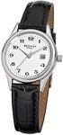 Regent Damen-Armbanduhr Elegant Analog Leder-Armband schwarz Quarz-Uhr Ziffernblatt