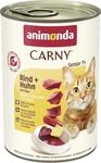 animonda Carny Senior Rind + Huhn mit K&auml;se (6 x 400 g), Katzennassfutter f&uuml;r