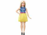 Barbie Mattel DMF24 - Modepuppe, Fashionista im Kleid in gelb und Denim