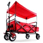 FUXTEC Bollerwagen faltbar FX-CT500 Rot mit Dach - Transportwagen klappbar | inkl.