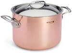 de Buyer - Hoher Kochtopf aus Kupfer PRIMA MATERA mit Deckel aus Edelstahl - 24 cm -
