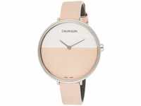 Calvin Klein Damen Analog Quarz Uhr mit Leder Armband K7A231XH