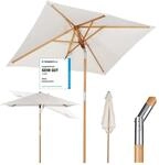 Sekey 200 &times; 150 cm Rechteckig Holz Sonnenschirm Marktschirm Gartenschirm