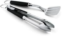 Weber-Stephen 6645 Grillbesteck Kompakt 2-teilig, Edelstahl, schwarz