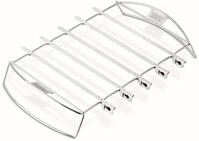 Weber Schaschlik/Kebab Set, besteht aus 5 Edelstahlspie&szlig;en & Edelstahlgestell,