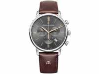 Maurice Lacroix Herren Chronograph Quarz Uhr mit Leder Armband...