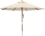 anndora&reg; Sonnenschirm Gartenschirm 3,5 m rund - UV Schutz + Winddach - Natural