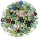 goki 63926 Glasmurmeln, 86 x 16 mm + 2 x 25 mm, mehrfarbig, 88-teilig (Farbe