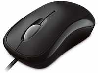 Microsoft Basic Optical Mouse (Maus, schwarz, kabelgebunden, für Rechts- und