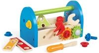 Hape Werkzeugkasten - aus Holz mit Zubeh&ouml;r, farbenfrohe Werkbank Hammerspielset f&uuml;r