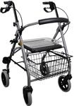 Drive Medical Rollator GIGO aus Aluminium I Reiserollator klappbar, inkl. Korb,