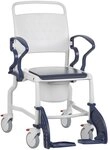 Rebotec BONN Toilettenrollstuhl mit 5-Zoll-R&auml;dern, grau blau