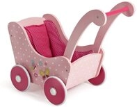 Holzpuppenwagen für Baby-Puppen bis 54 cm, Puppenwagen aus Holz, Schiebehöhe 43 cm, Holzpuppenwagen für Baby-Puppen bis 54 cm, Puppenwagen aus Holz, Schiebehöhe 43 cm,