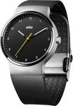 Braun Prestige Watch Herren Uhr analog Schweizer Quarzwerk mit Silikon Armband