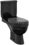 vidaXL Design Stand WC Bodenstehend mit Sp&uuml;lkasten Keramik Schwarz Toilette