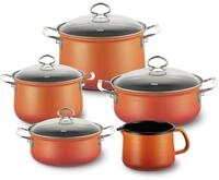 Riess, 0584-034, Familien-Set 5tlg., CORALLE, Emaille, Made in &Ouml;sterreich, LBH: