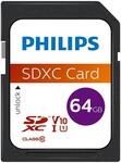 Philips Ultra Speed SDXC Card 64 GB UHS-I U1, Lesegeschwindigkeit bis zu 80 MB/s,