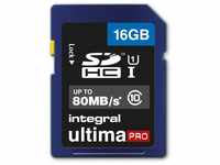 Integral SDHC 16GB Class 10 ULTIMAPRO UHS-1 class 1 Speicherkarte bis zu 80 MB/s
