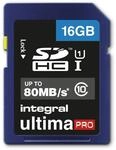 Integral SDHC 16GB Class 10 ULTIMAPRO UHS-1 class 1 Speicherkarte bis zu 80 MB/s