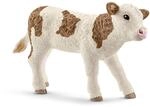 SCHLEICH Farm World | Fleckvieh-Kalb 13802 Bauernhof Spielfigur | detailgetreue