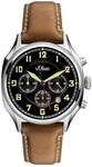 s.Oliver Herren-Armbanduhr Chronograph Quarz Leder SO-3180-LC