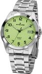 Atrium Herren-Armbanduhr Edelstahl Analog Quarz sehr deutlich Leuchtblatt