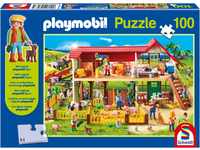 Schmidt Playmobil On The Farm Children's Jigsaw Puzzle and Figure Set (100-Piece)