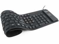 Gembird KB-109F-B Tastatur USB + PS/2 QWERTY Schwarz - Tastaturen (Verkabelt,...