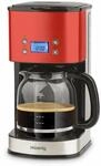 H.Koenig Programmierbare Filterkaffeemaschine Rot Edelstahl 1,5L (12 Tassen) MG30,