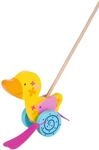goki 54913 Schiebetier Ente, Susibelle, 31 x 10 x 66,5 cm, Holz, Lauflernspielzeug