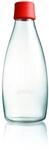 Retap ApS Wiederverwendbare Wasserflasche mit Verschluss - 0,8 Liter, Deckelfarbe:Rot