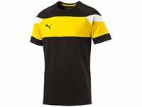 PUMA Herren T-Shirt Spirit II Leisure, Black-Cyber Yellow, S