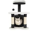 lionto Kratzbaum f&uuml;r Katzen mit H&ouml;hle & Pl&uuml;schball, H&ouml;he 65 cm, mittelgro&szlig;er